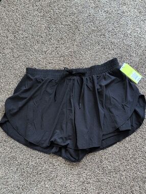 all in motion Black Layered Athletic Shorts with Drawstring